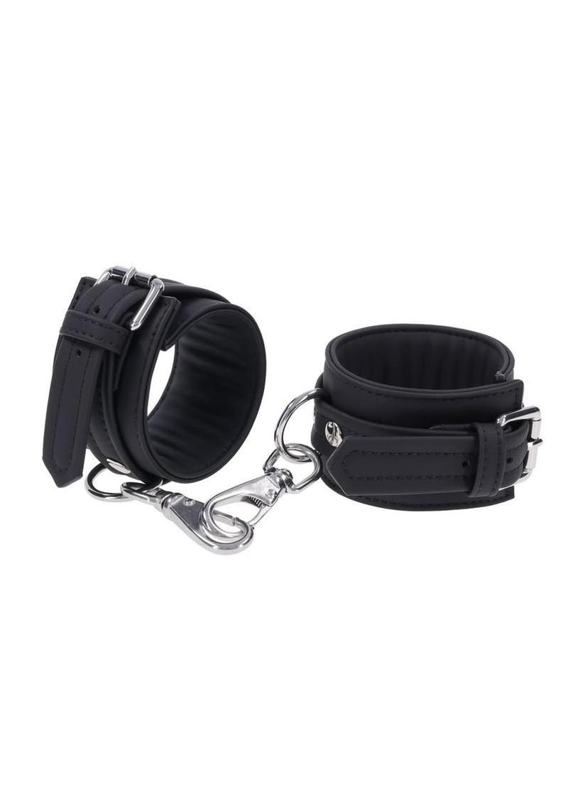 black lined silicone wrist cuffs