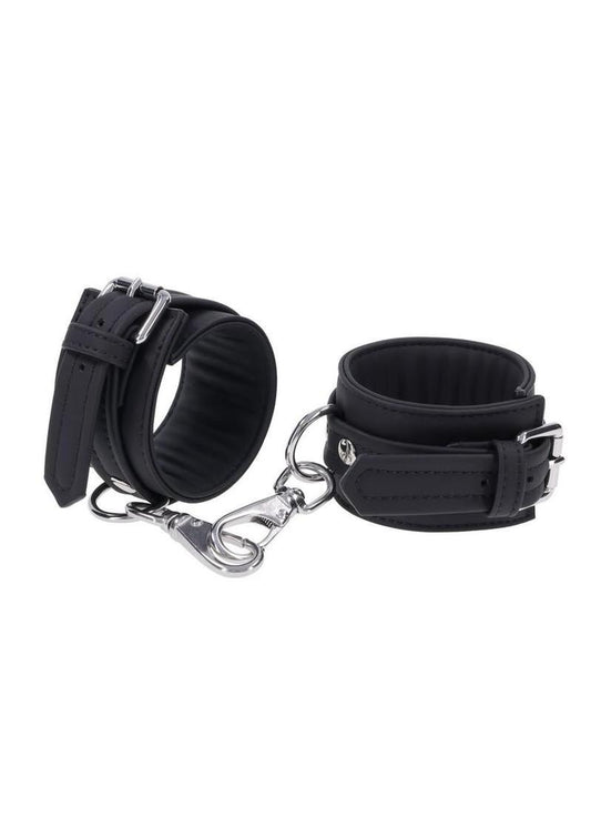 black lined silicone wrist cuffs