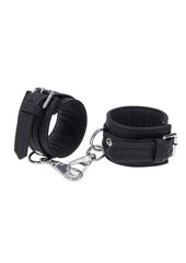 black lined silicone wrist cuffs