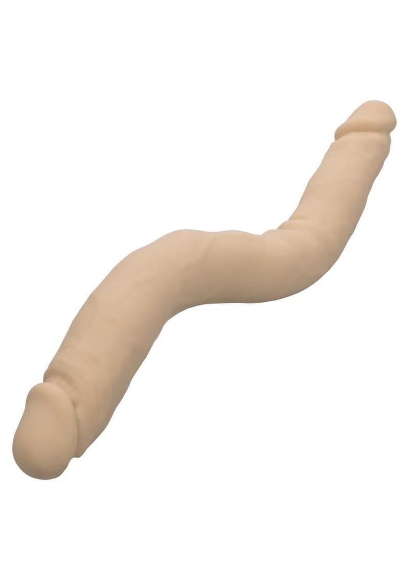 Silicone Studs Bend and Hold Dual Dildo 16 - Vanilla adult toy store extra long dual dildo
