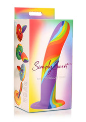 Simply Sweet Rainbow Silicone Dildo - Multicolor