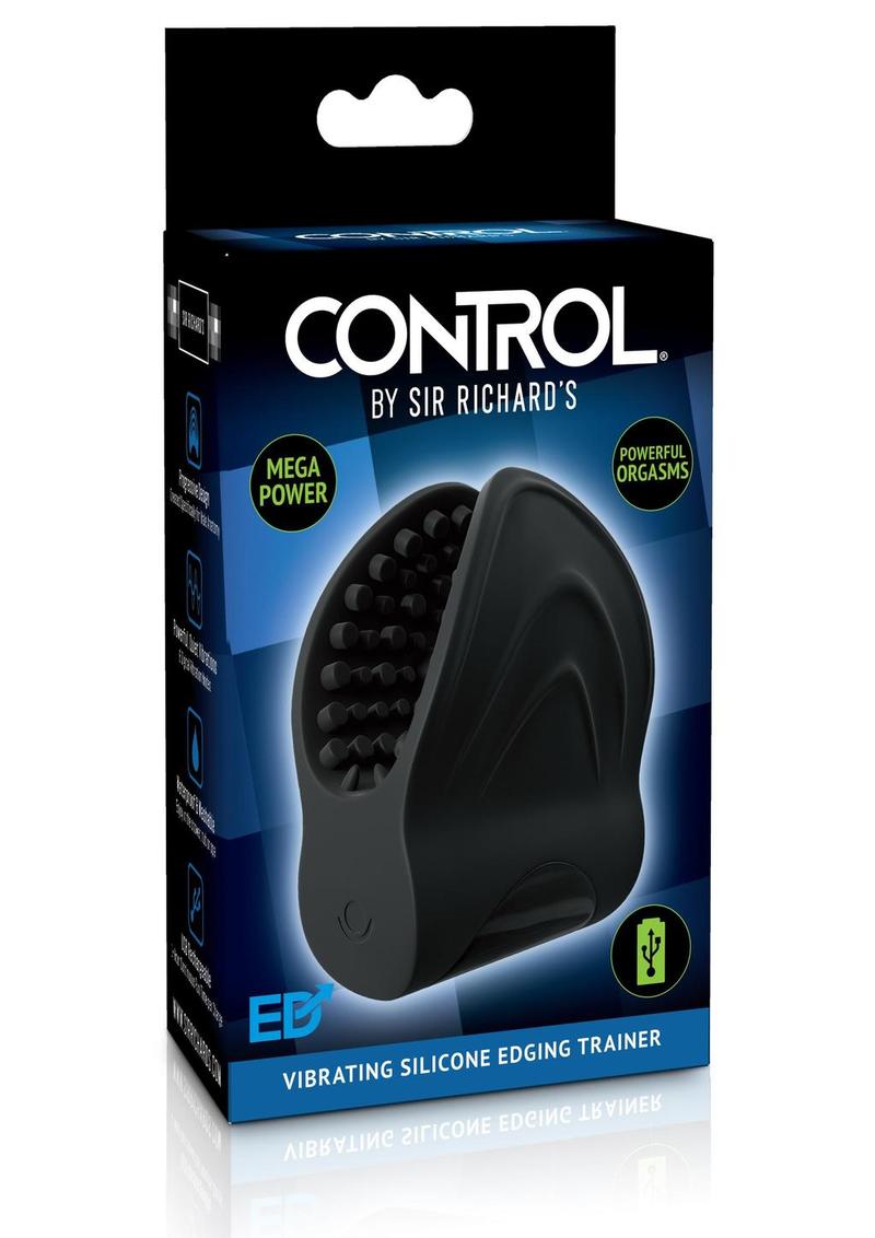 Sir Richard's Control Vibrating Silicone Edger Trainer Masturbator Rechargeable - Black