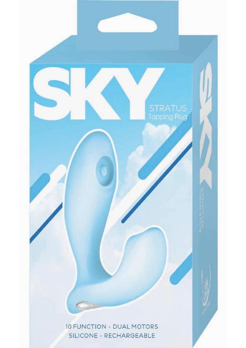 Sky Stratus Tapping Rechargeable Silicone Plug - Blue