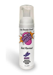 grape flavored foam designed to enhance playful oral pleasure