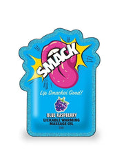 Smack Warming and Lickable Massage Oil 3ml Pouch (Case Of 48) - Blue Raspberry