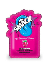 Smack Warming and Lickable Massage Oil 3ml Pouch (Case Of 48) - Strawberry