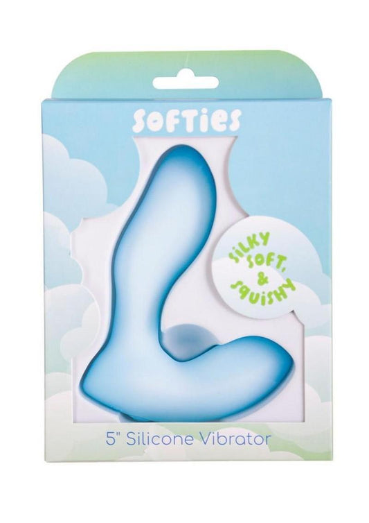 Dual silicone vibrator with G-spot curve and smooth texture offering waterproof design and multiple vibration patterns