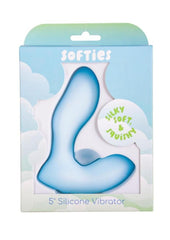 Dual silicone vibrator with G-spot curve and smooth texture offering waterproof design and multiple vibration patterns