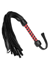 Strict Leather Bullhide Flogger with Red and Black Handle - Black/Red