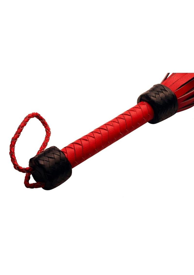 Strict Leather Heavy Tail Flogger - Black/Red