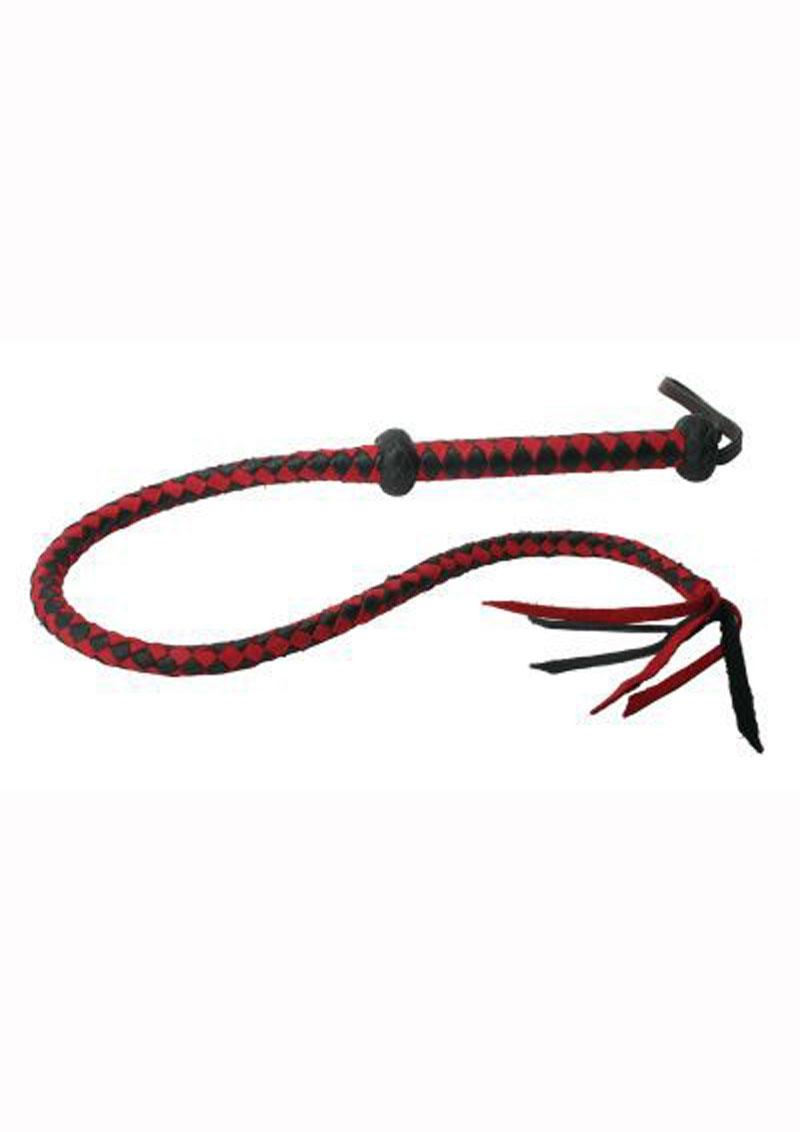 Strict Leather Premium Whip - Black/Red