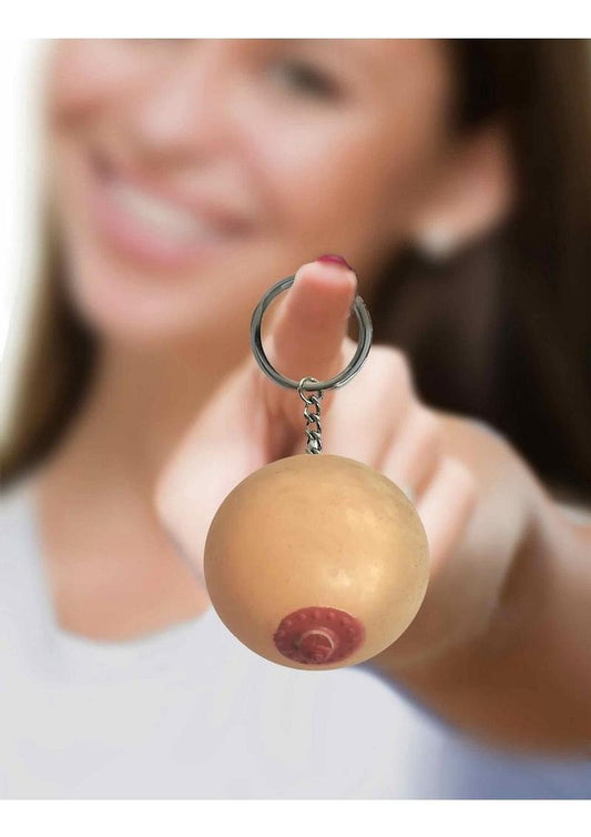 Super Fun Key Chain One Squishy Boob - Vanilla