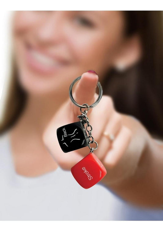 Super Fun Key Chain Sex Dice - Black/Red