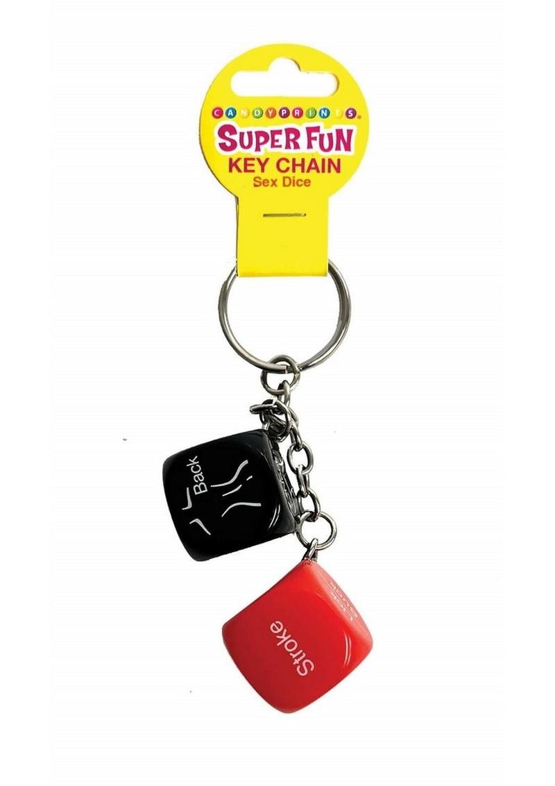 Super Fun Key Chain Sex Dice - Black/Red