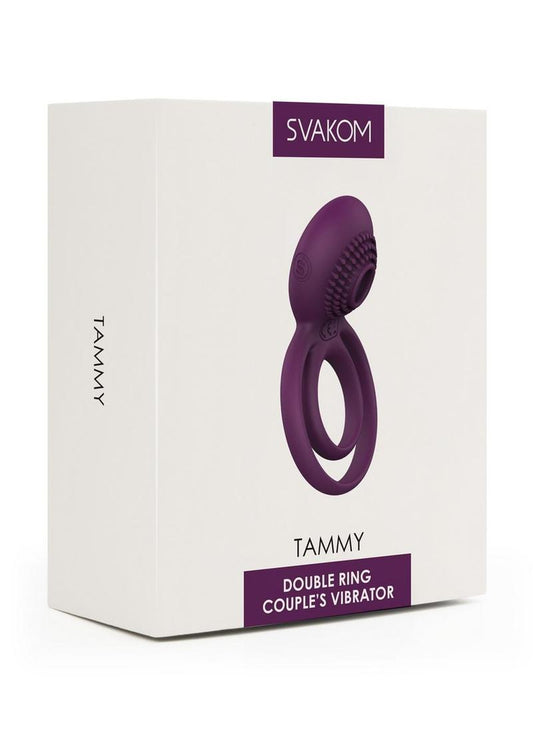 Svakom Tammy Silicone Rechargeable Clitoral Stimulator Couple's Ring - Purple