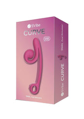 Svibe Snail Curve Rechargeable Silicone Vibrator with Clitoral Stimulator - Pink
