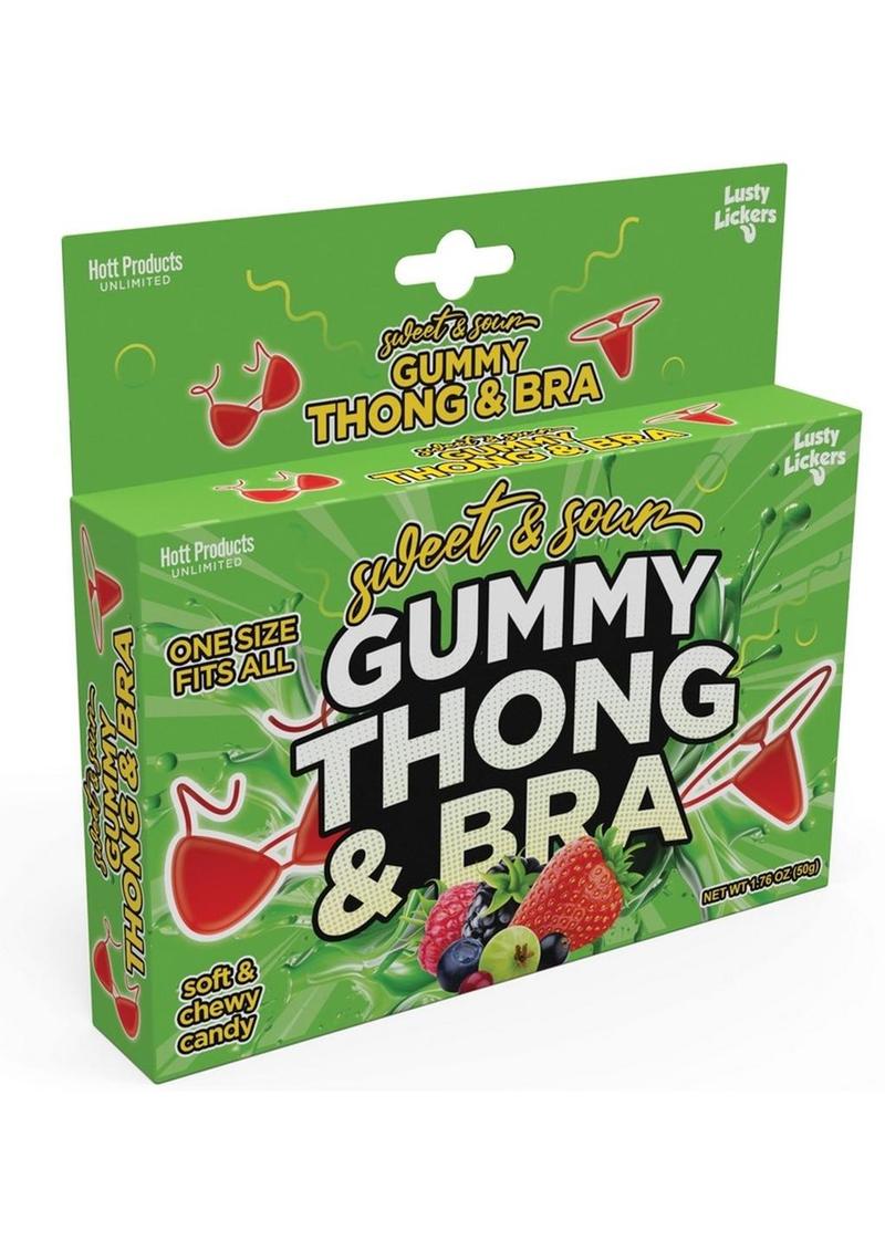 Sweet N Sour Gummy Thong and Bra - Red