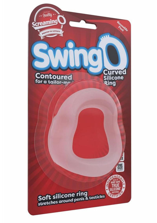 Swingo Curve Silicone Cock Ring - Clear