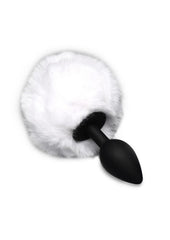 Cute bunny tail anal accessory designed for fetish wear, costumes, and bedroom roleplay fantasies
