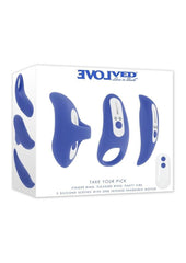 Take Your Pick Rechargeable Silicone Bullet Set with Remote - Blue/White