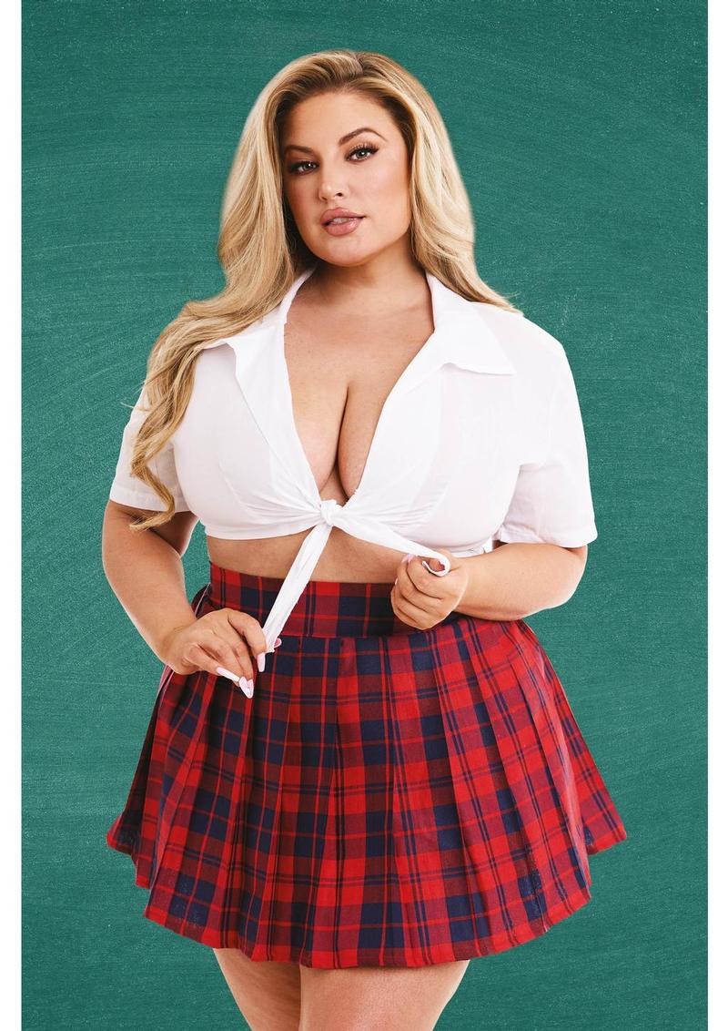 School Girl Roleplay Costume Halloween Plus Size