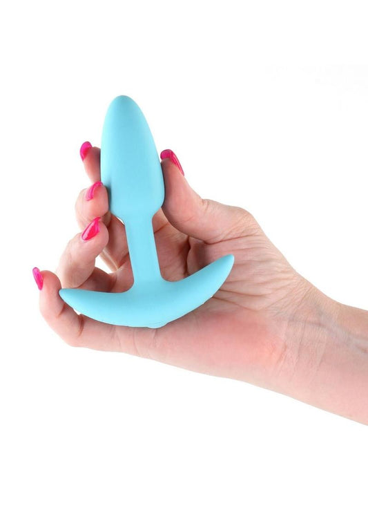 Techno Trance Rechargeable Silicone App Compatible Anal Plug - Blue