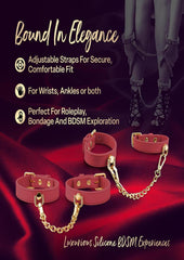 Adjustable fetish cuffs for couples kink scenes