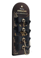 Temptasia Ardor Silicone Wrist and Ankle Restraints with Bow - Black