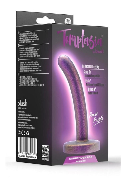 Temptasia Surrender Peg Silicone Dildo - Beginner - Power - Purple