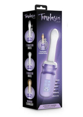 Temptasia Violet Vixen Rechargeable Silicone Thrusting Dildo Vibrator with Mount - Purple