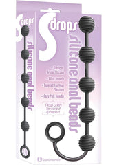 The 9's - S Drops Silicone Anal Beads - Black