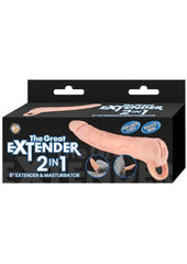 The Great Extender 2 In 1 Extender and Masturbator - Vanilla - 8in