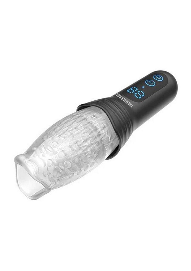 The Male Rose Pro Rechargeable Thrusting Rotating Masturbator - Black/Clear