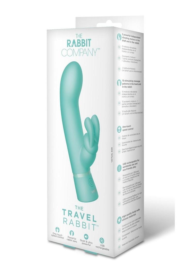 The Rabbit Company The Travel Rabbit Rechargeable Silicone Vibrator - Aqua/Blue