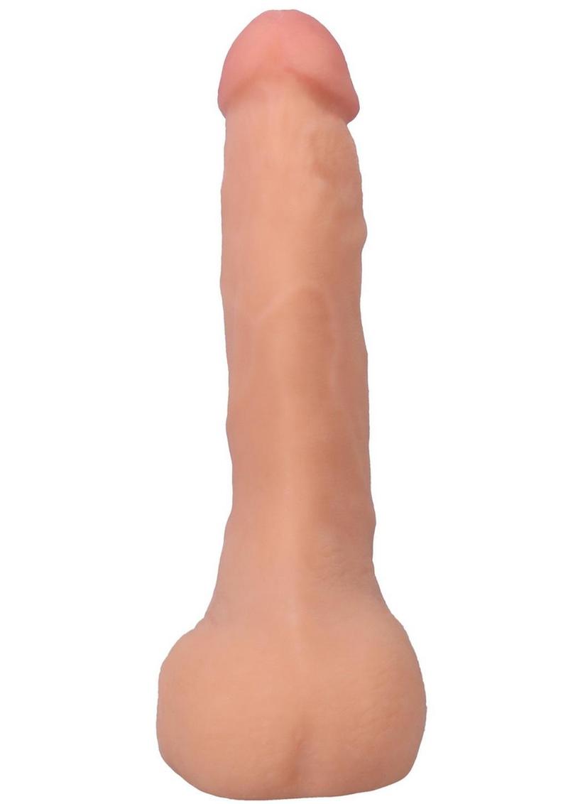 The Realistic Cock with Balls Ultraskyn Squirting with Removable Vac-U-Lock Suction Cup - Vanilla - 9.5in