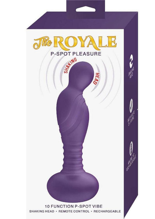The Royal P-Spot Pleasure Rechargeable Silicone Prostate  Male Sex Toy Stimulator - Purple
