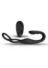 The-Vibe Silicone Rechargeable Anal Stimulator with Remote Control - Black/Silver