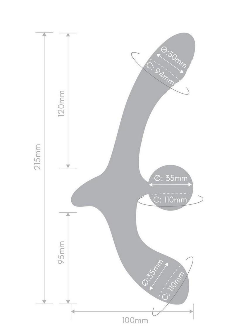 strapless couples vibrator featuring clitoral sphere for mutual grinding sensations