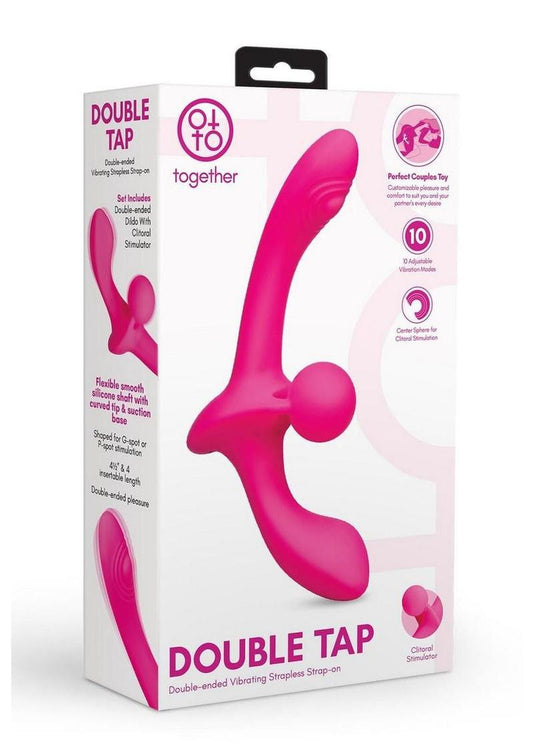 double ended strapless vibrating strap on for shared partner pleasure and mutual stimulation
