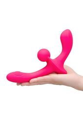 rechargeable silicone strapless strap on toy with dual motors for internal and external play