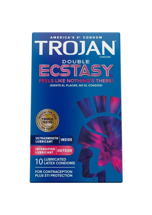 Trojan Double Ecstasy Condomns - 10 Pack