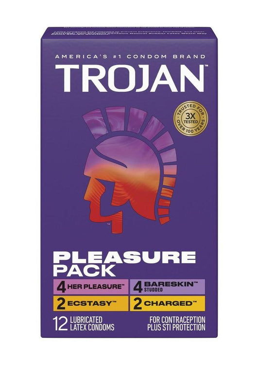 Trojan Pleasure Pack Condoms - 12 Pack
