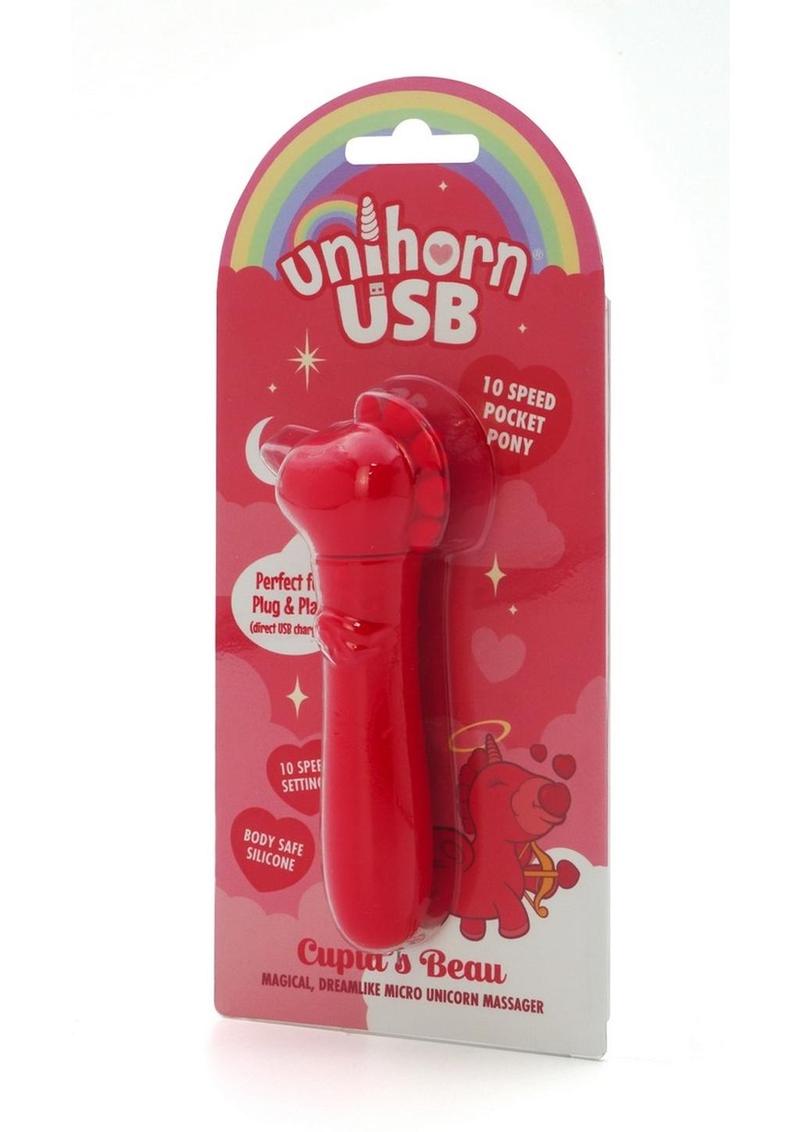 Unihorn Cupid's Beau Rechargeable Silicone USB Bullet - Red