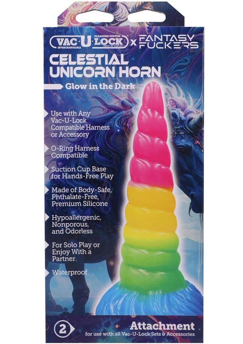 Magical rainbow dildo shaped like unicorn horn glow in the dark body safe silicone spiral ridges perfect fantasy adult toy from store