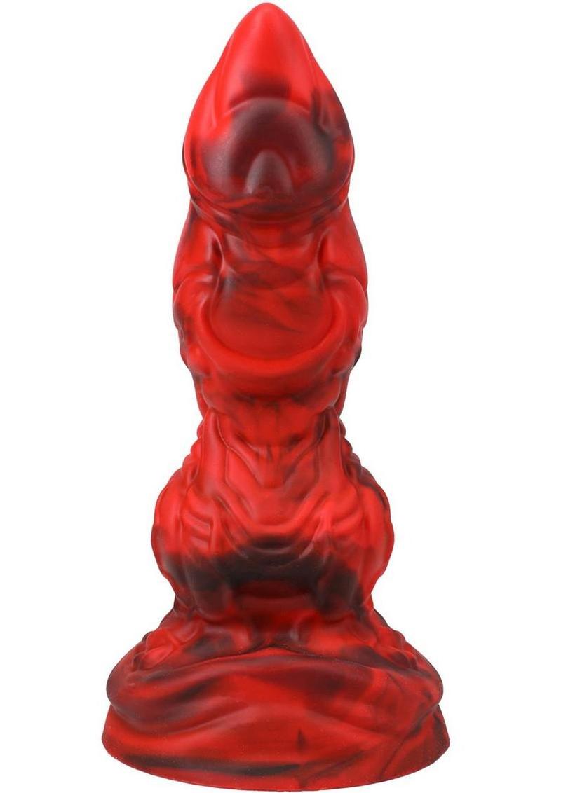 vac u lock compatible dildo designed with alien inspired curves and lifelike sculpted testicles