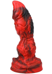 fantasy red raider dildo offering marbled texture and girthy fullness for powerful sensual satisfaction