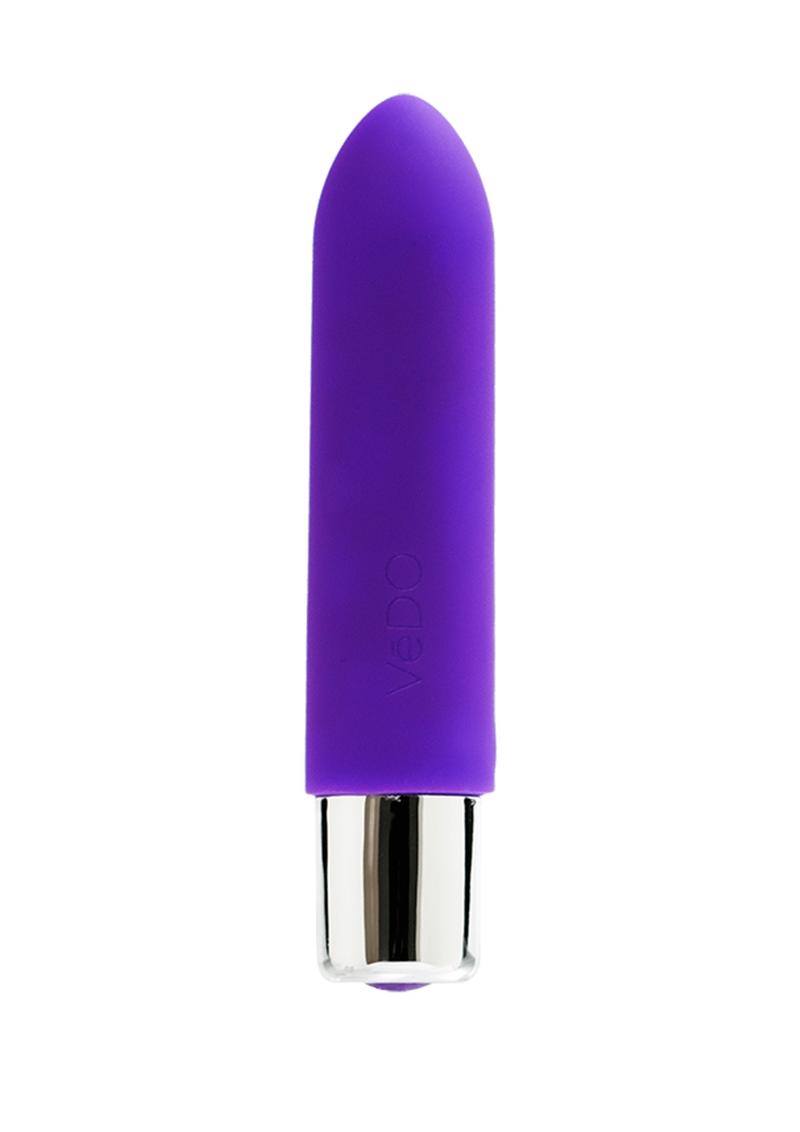 Vedo Bam Mini Rechargeable Silicone Bullet Vibrator - Into You - Indigo/Purple