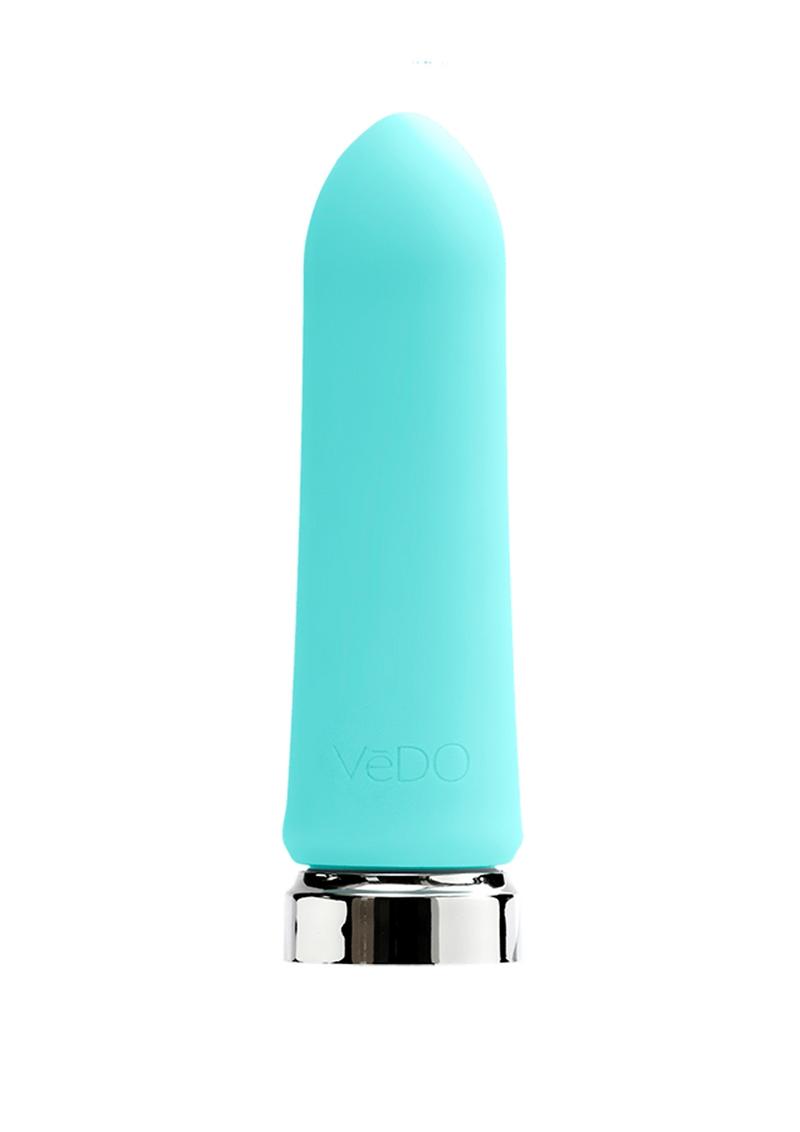 Vedo Bam Rechargeable Silicone Bullet Vibrator - Tease Me - Blue/Turquoise