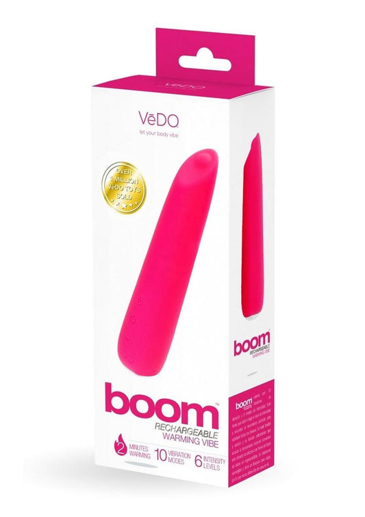 Vedo Boom Rechargeable Silicone Ultra Warming Vibrator - Pink