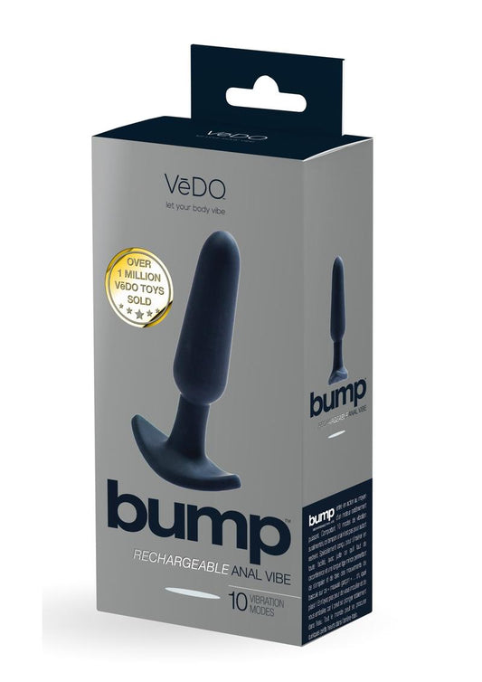 Vedo Bump Rechargeable Silicone Anal Vibrator - Just - Black